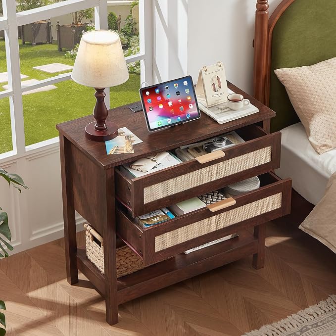 LEYAOYAO 31.5" Wide Rattan Night Stand - Image 9