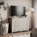 Dresser for Bedroom with 7 Drawers, Farmhouse Wood Chest of Drawers, Wide TV - Image 6