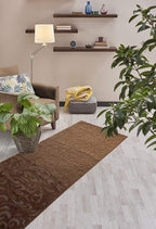 Custom Length Hallway Runner Rug, Slip Resistant, Floral Brown, 26 Inch X 7 feet - Image 4