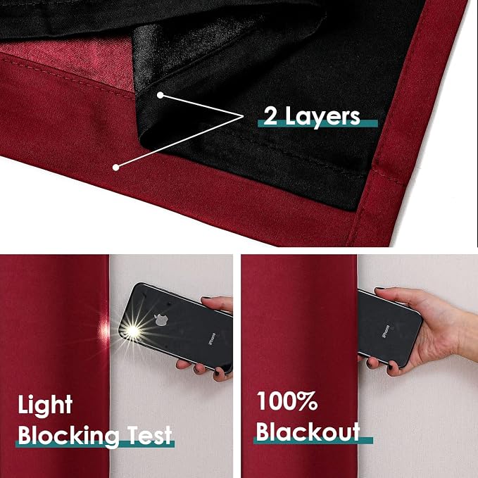 ChrisDowa 100% Blackout Curtains 108 inch Long - Image 4