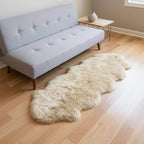 Premium Champagne Sheepskin Rug Genuine Double 2x6ft Pelt Fluffy Fur Rug - Image 8
