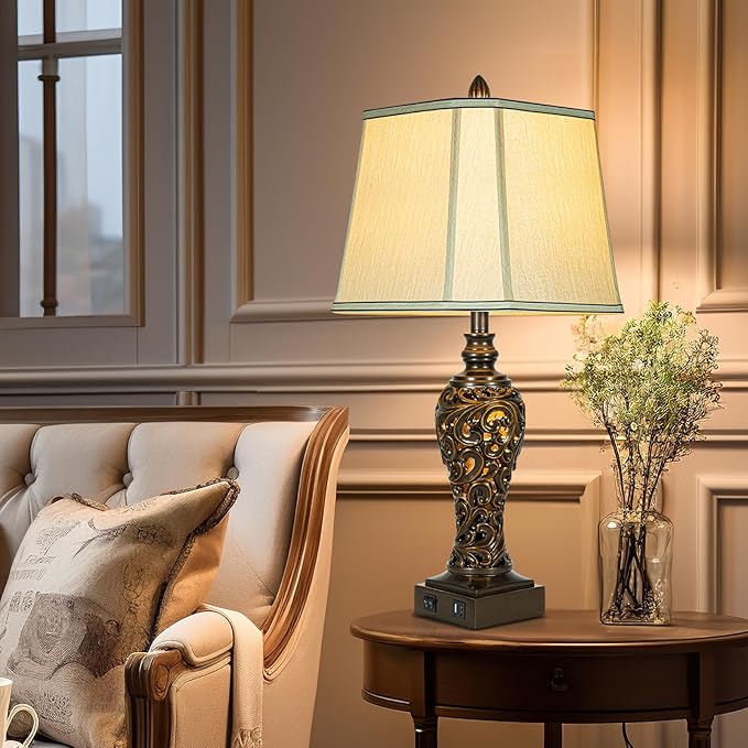 28.5" high Vintage Brown Table Lamps Set of 2 - Image 5