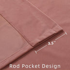 Joydeco Pink Velvet Curtains 63 inch Length 2 Panels, Luxury Blackout Rod - Image 3