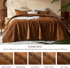 LEAONME Velvet Quilt Oversized California King-120''x120'', Lightweight Caramel - Image 4