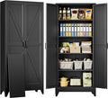 SISESOL 75" Tall Pantry Cabinet, Farmhouse Kitchen Pantry Storage Cabinets by SISESOL