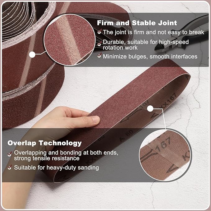 HARFINGTON 2 x 72 Inch Sanding Belts, Metal Polishing, Knife Sharpener - Image 4