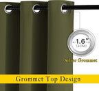 NICETOWN Room Darkening 118 inch Long Curtains, Grommet Thermal Drapes Weighted - Image 2