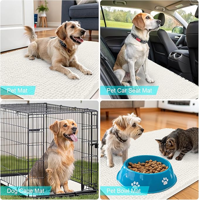 OLANLY Dog Door Mat for Muddy Paws 59x35, Absorbs Moisture and Dirt, Absorbent - Image 7