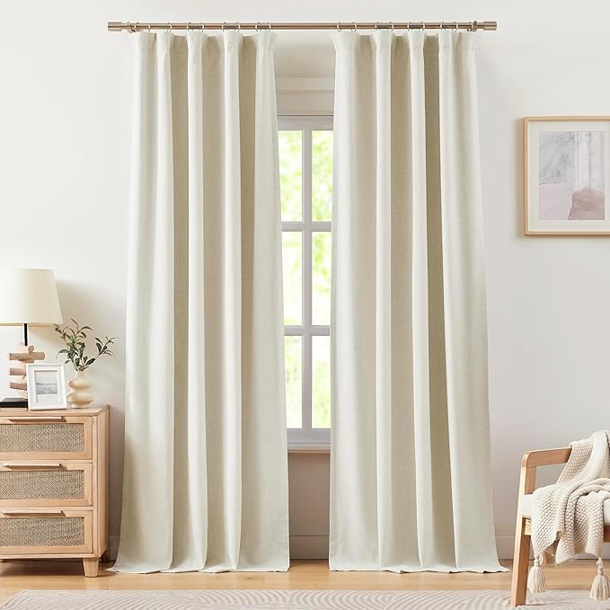 Vision Home Natural Linen Full Blackout Curtains by VisionHome