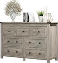 Dresser for Bedroom with 7 Drawers, Farmhouse Wood Chest of Drawers, Wide TV by Xixini