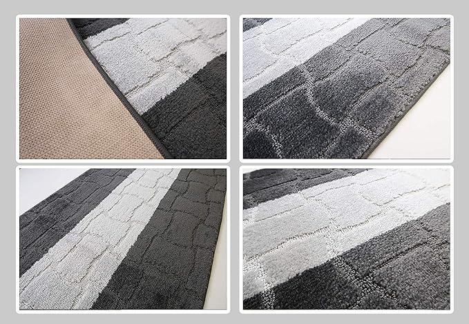 Custom Length Hallway Runner Rug, Slip Resistant, Puzzle Anthracite, 26 Inch X - Image 5