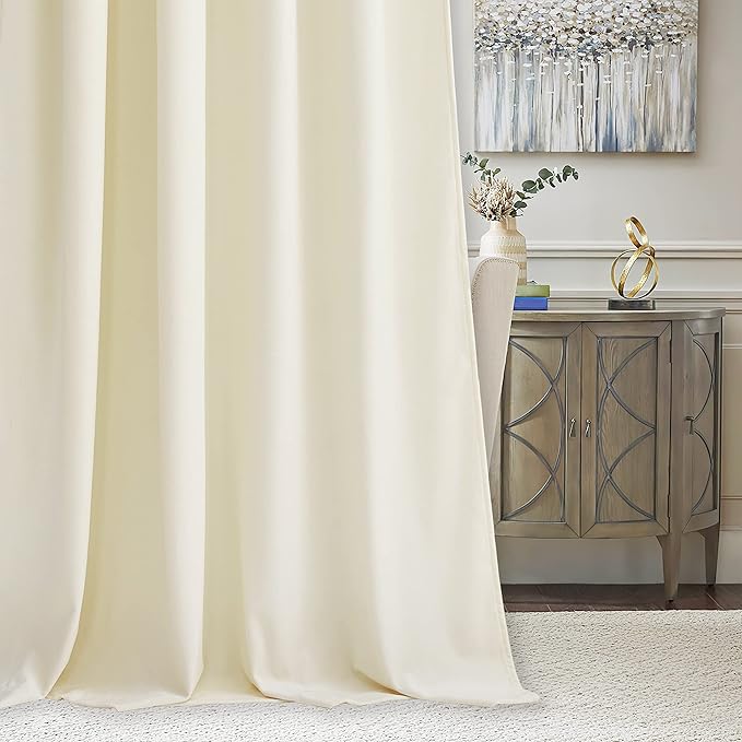 RYB HOME Velvet Curtains 102 inches Long, Back Tab Room Darkening Noise - Image 4