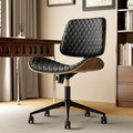Home Office Desk Chair with Wheels, Armless Adjustable Height PU Leather Office by GAMVIETE