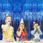 GOER 3.2 ft x 9.8 ft Metallic Tinsel Foil Fringe Curtains Party Photo Backdrop - Image 2