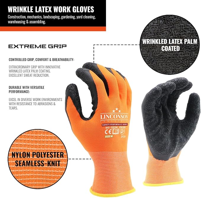 linconson 12 Pack Safety Performance Series Construction Mechanics Wrinkle - Image 2