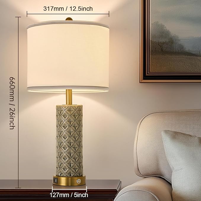 Set of 2 Table Lamp for Living Room Bedroom Farmhouse - Image 6