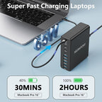 320W USB C Charger Block, 10-Port USB C Charging Station GaN III PD 65W Laptop - Image 3