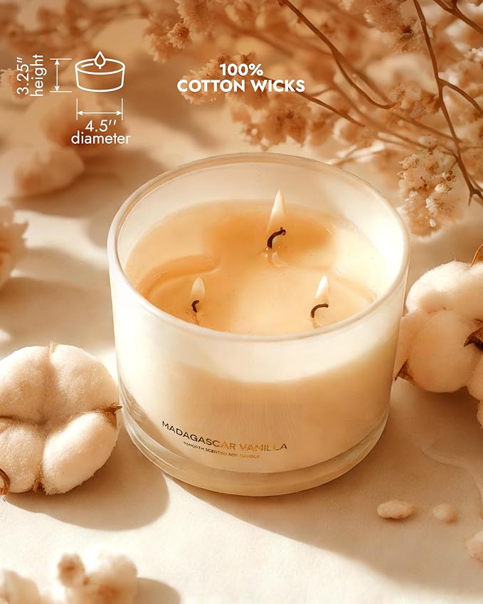 96NORTH Luxury Vanilla Soy Candles | Large 3 Wick Jar Candle | Up to 50 Hours - Image 5