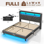 Rolanstar Full Size Bed Frame, Storage Headboard - Image 2
