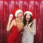 GOER 3.2 ft x 9.8 ft Metallic Tinsel Foil Fringe Curtains Party Photo Backdrop - Image 3