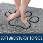 OLANLY Dog Door Mat for Muddy Paws 35x24, Paw Print Design, Absorbs Moisture - Image 4