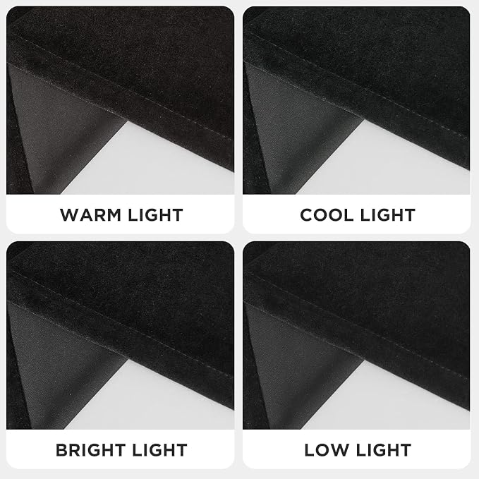 Joydeco Black Velvet Curtains 108 Inches Long, Luxury Grommet Blackout Curtain - Image 6