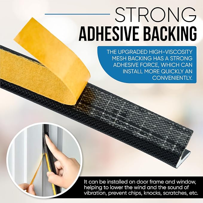 Adhesive V Shape Weatherstrip, Weather Stripping Door Seal Strip Foam Door - Image 4