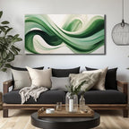JuhaiArt Green Wall Art for Bedroom White Wall Decor 24"x 48" in Wall Paintings - Image 3
