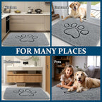 OLANLY Dog Door Mat for Muddy Paws 35x24, Paw Print Design, Absorbs Moisture - Image 8