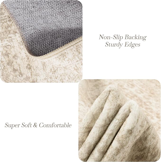 2x3 Washable Rugs for Kitchen, Powder Room Small Area Rug Non-Slip Vintage Low - Image 5