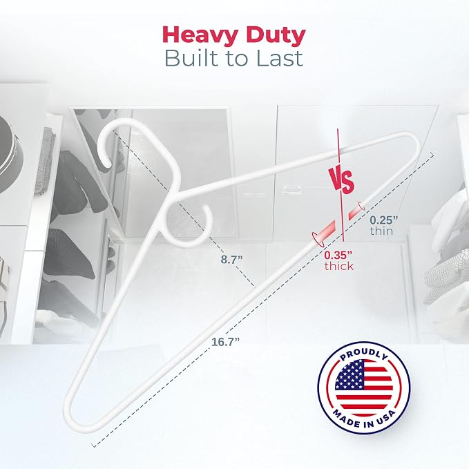 Neaties Heavy Duty Clothes Hangers 100+ Pack – Made in The USA – 8lb Capacity - Image 2