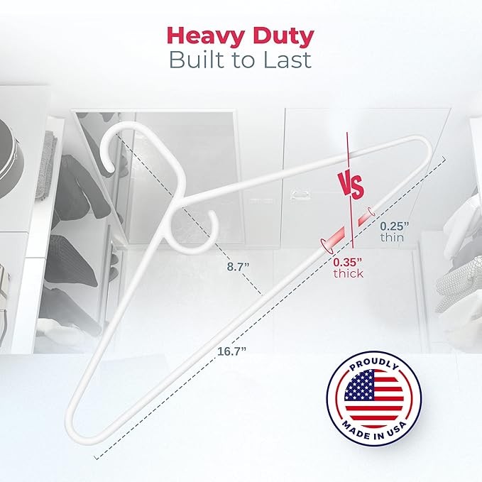 Neaties Heavy Duty Clothes Hangers 100+ Pack – Made in The USA – 8lb Capacity - Image 2