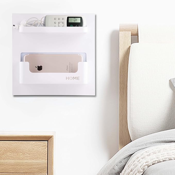 EHKIT Bedside Shelf Accessories Organizer- Wall Mount Self Stick On, Cell Phone - Image 4