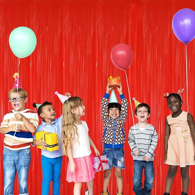 GOER 3.2 ft x 8.2 ft Metallic Tinsel Foil Fringe Curtains Party Photo Backdrop - Image 4