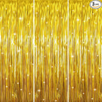 GOER 3.2 ft x 9.8 ft Metallic Tinsel Foil Fringe Curtains Party Photo Backdrop by GOER