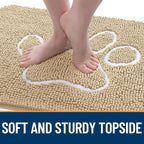 OLANLY Dog Door Mat for Muddy Paws 70x24, Paw Print Design, Absorbs Moisture - Image 4