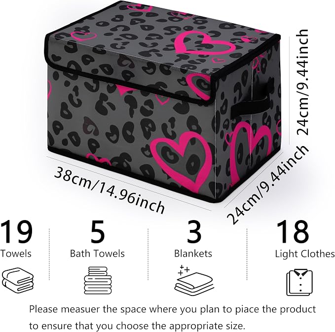 Stackable Storage Bins with Lids, Closet Organizers Fabric Box - Image 3