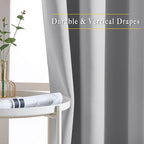 NICETOWN Silver Grey Blackout Curtains 63 inches Long - Image 5