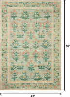 Loloi Rifle Paper Co. Eden Collection EDE-01 Mughal Rose Moss 3'-6" x 5'-6" - Image 2