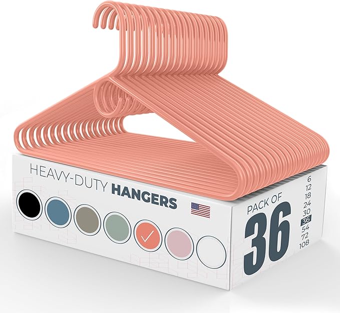 Neaties Heavy Duty Clothes Hangers 36 Pack – Made in The USA – 8lb Capacity by NeatiesHangers