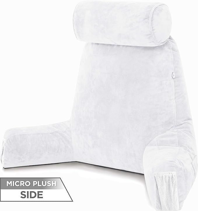 Husband Pillow Medium Aspen Edition White Dandelion, Sit Up Reading & Bed Rest - Image 6