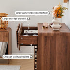 3 Drawer Dressers for Bedroom, 31.5" Wide Large Mid Century Modern Fluted - Image 8