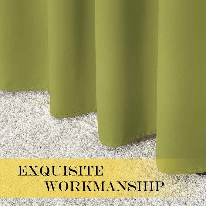 NICETOWN Fresh Green Blackout Curtains 72 inches Long, Grommet Privacy Window - Image 5