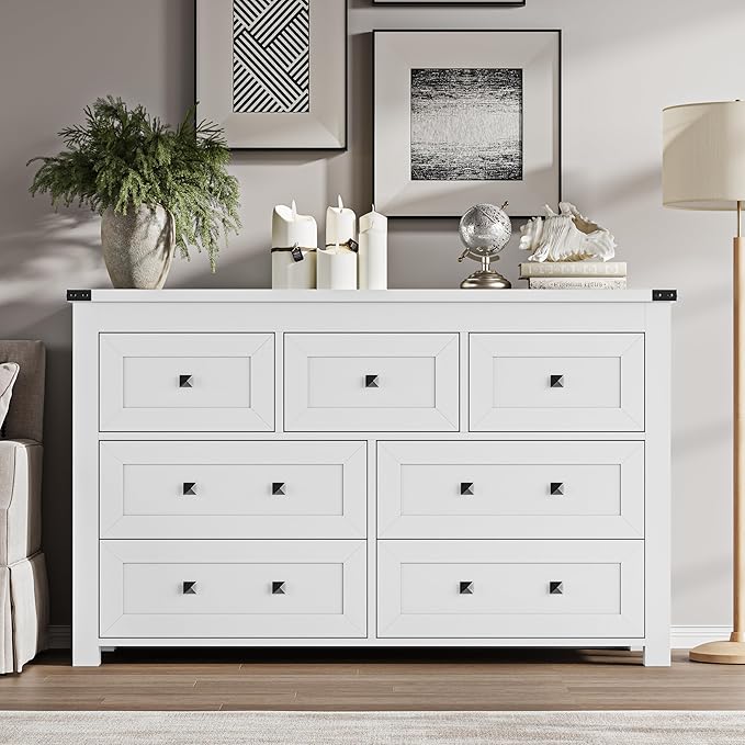 7-Drawer Dresser, Modern Wooden Storage Chest of Drawers, Dresser TV Stand - Image 3