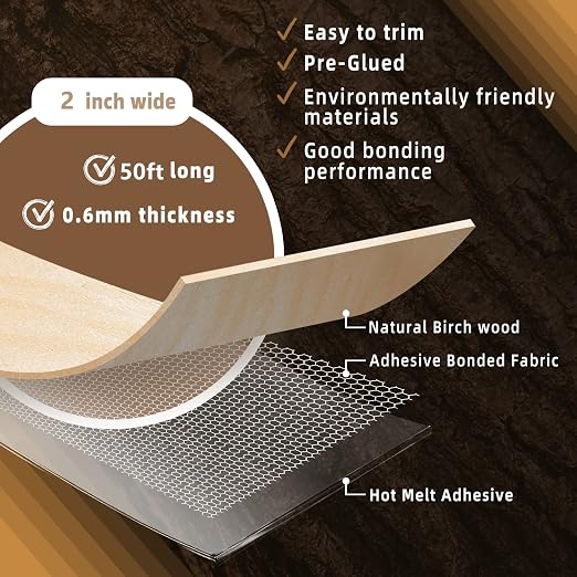 GSCIT Club Birch Edge Banding, 2 inch x 50ft roll of Veneer Edge Banding - Image 2
