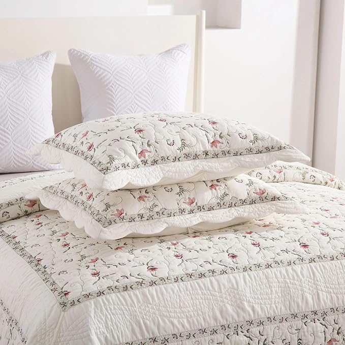MarCielo 3-Piece 100% Cotton Oversized Bedspread Lightweight Quilt Coverlet - Image 4