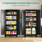 SISESOL 75" Tall Pantry Cabinet, Farmhouse Kitchen Pantry Storage Cabinets - Image 5
