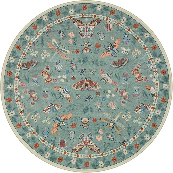 Lahome Insect Washable Round Area Rug, Soft Round Rugs 6ft Ultra-Thin Non-Slip - Image 7