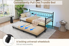 GarveeHome Daybed with Trundle, Metal Twin Trundle Bed with Charging Station & - Image 5