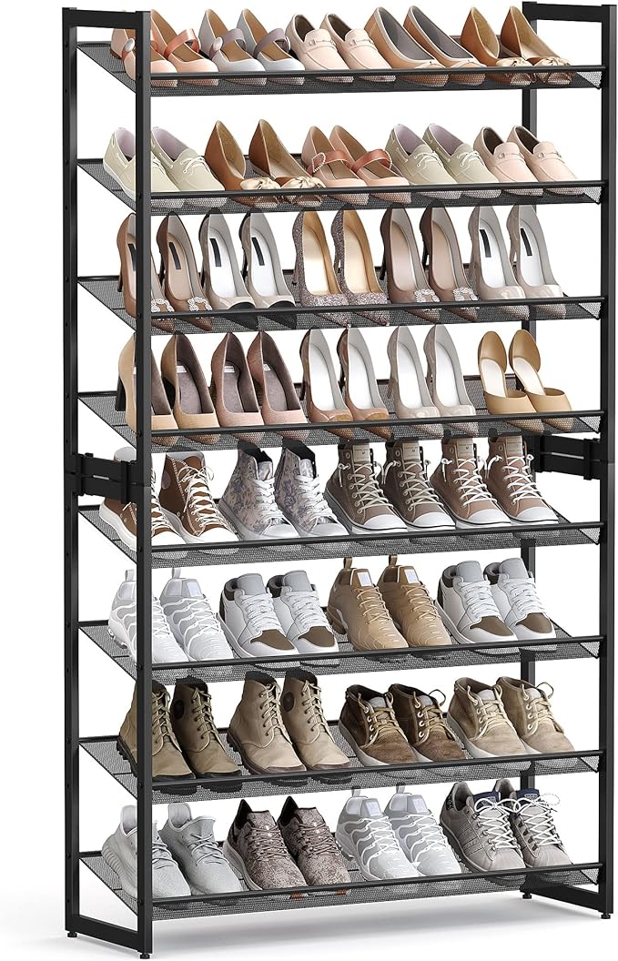 SONGMICS Shoe Rack, 8-Tier Shoe Organizer, Metal Rack by SONGMICSbySONGMICSHOME